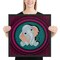 Colorful  cute pet elephant Art Print Decor 4x4 , 5x5, 8x8 inches. Framed product 1